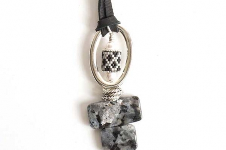 Stone Heart Pendant - Larvakite