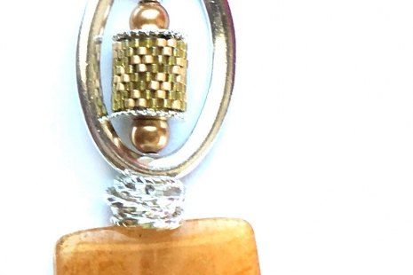 Stone Heart Pendant - Yellow Jade