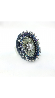 Orné de Fleurs Ring - Blue