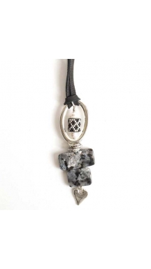 Stone Heart Pendant - Larvakite