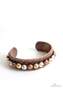 Beaded Leather Cuff