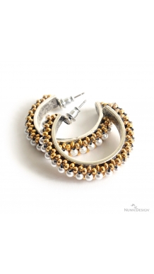 Mixed Metal & Pearl Hoops